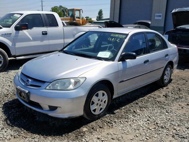 2HGES16365H567275 - 2005 HONDA CIVIC DX V SILVER photo 2