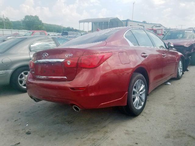 JN1BV7AR3EM697604 - 2014 INFINITI Q50 BASE MAROON photo 4