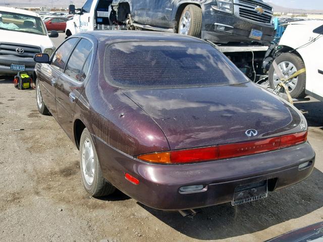 JNKAY21D1PM033567 - 1993 INFINITI J30 MAROON photo 3