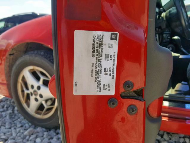 1G2WP52K72F284121 - 2002 PONTIAC GRAND PRIX RED photo 10