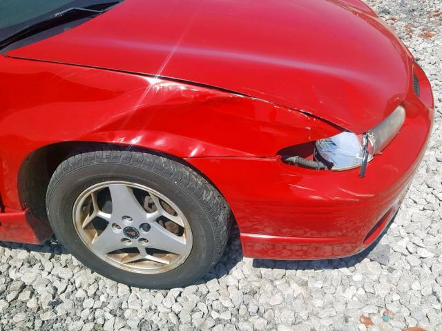 1G2WP52K72F284121 - 2002 PONTIAC GRAND PRIX RED photo 9