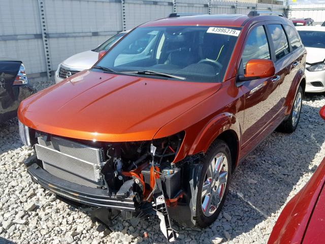 3C4PDCDG0ET150972 - 2014 DODGE JOURNEY LI ORANGE photo 2