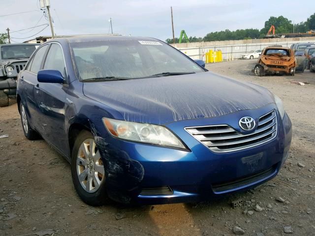 4T1BB46K28U061420 - 2008 TOYOTA CAMRY HYBR BLUE photo 1