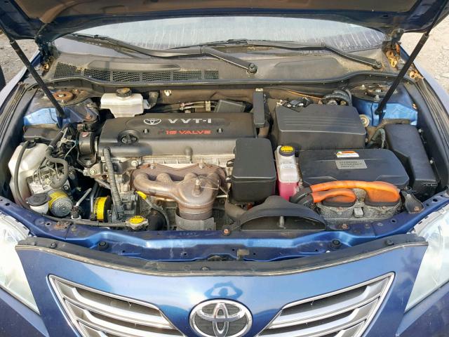 4T1BB46K28U061420 - 2008 TOYOTA CAMRY HYBR BLUE photo 7