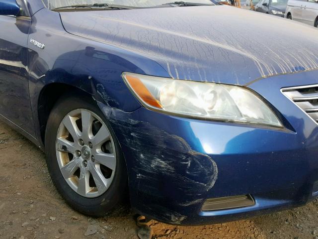 4T1BB46K28U061420 - 2008 TOYOTA CAMRY HYBR BLUE photo 9