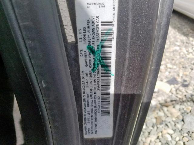 3VWPR31C86M407176 - 2006 VOLKSWAGEN NEW BEETLE ნაცრისფერი ფოტო 10