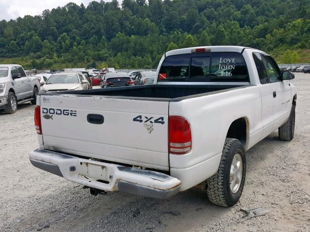 1B7GG22XXYS504054 - 2000 DODGE DAKOTA WHITE photo 4