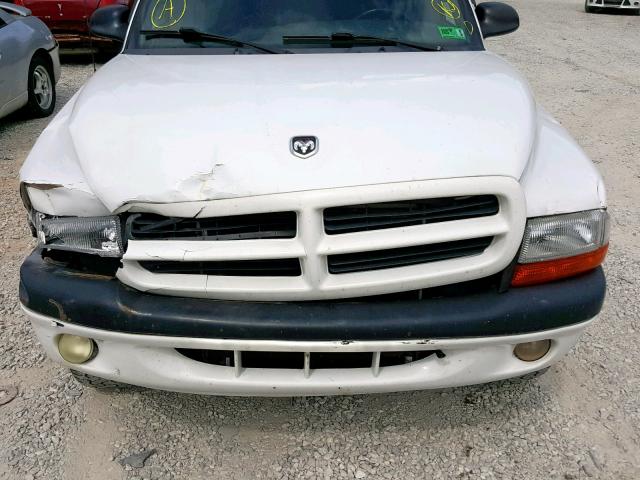 1B7GG22XXYS504054 - 2000 DODGE DAKOTA WHITE photo 7