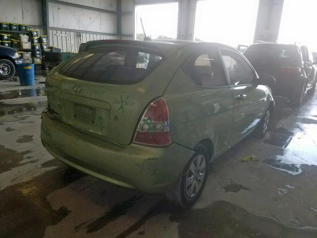 KMHCM36C09U127997 - 2009 HYUNDAI ACCENT GS GREEN photo 4