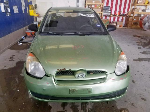 KMHCM36C09U127997 - 2009 HYUNDAI ACCENT GS GREEN photo 9