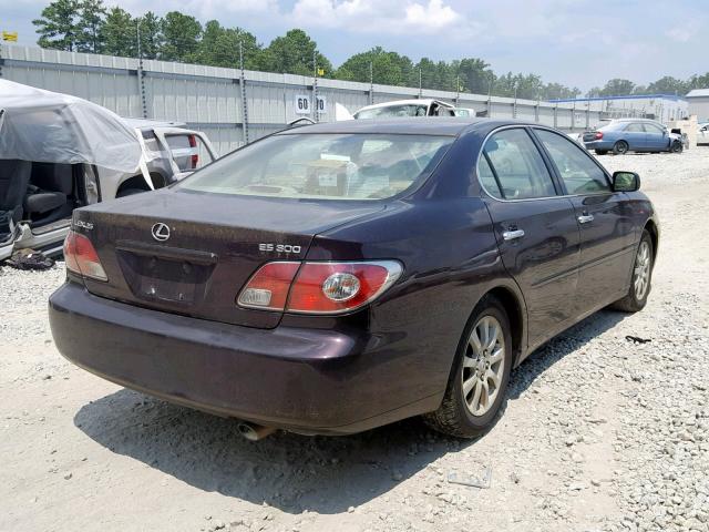 JTHBF30G430135717 - 2003 LEXUS ES 300 MAROON photo 4