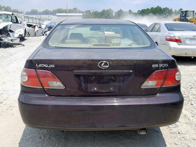 JTHBF30G430135717 - 2003 LEXUS ES 300 MAROON photo 9