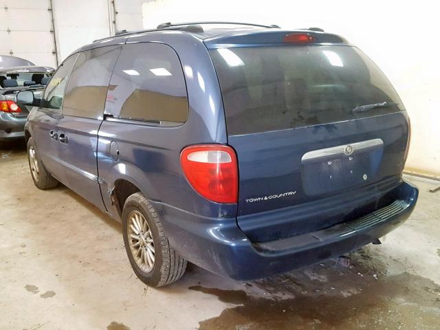 2C4GP44392R711078 - 2002 CHRYSLER TOWN & COU BLUE photo 3