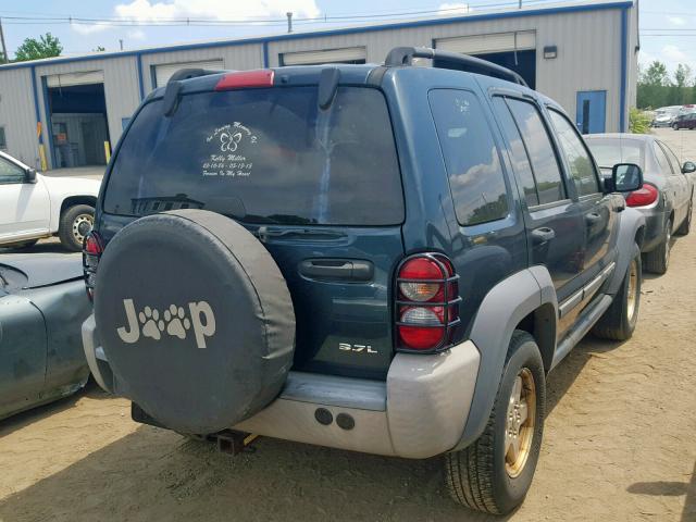 1J4GL48K76W125645 - 2006 JEEP LIBERTY SP BLUE photo 4