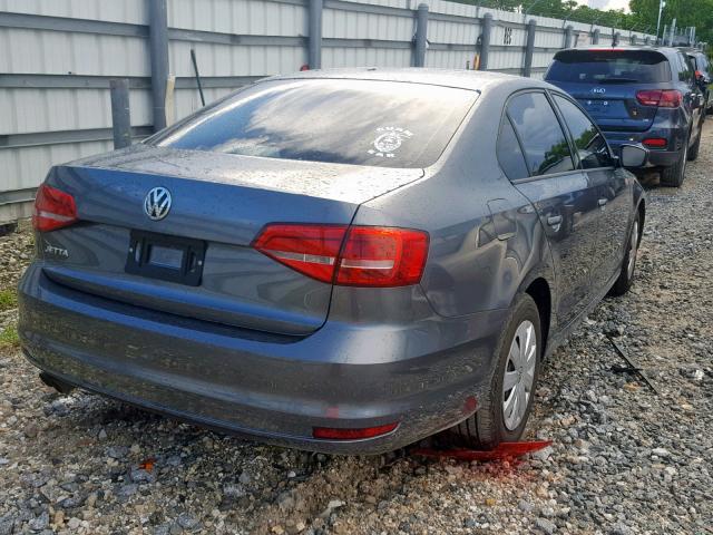 3VW2K7AJ0FM318058 - 2015 VOLKSWAGEN JETTA BASE GRAY photo 4