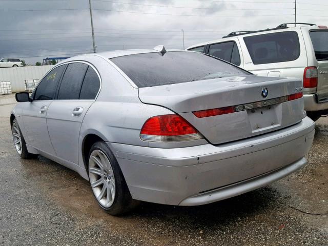 WBAGL63483DP66754 - 2003 BMW 745 I SILVER photo 3