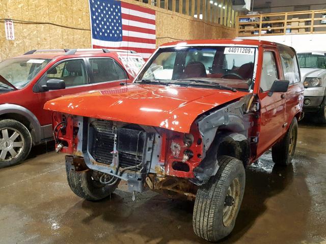 1FMCU14T1KUC78814 - 1989 FORD BRONCO II RED photo 2