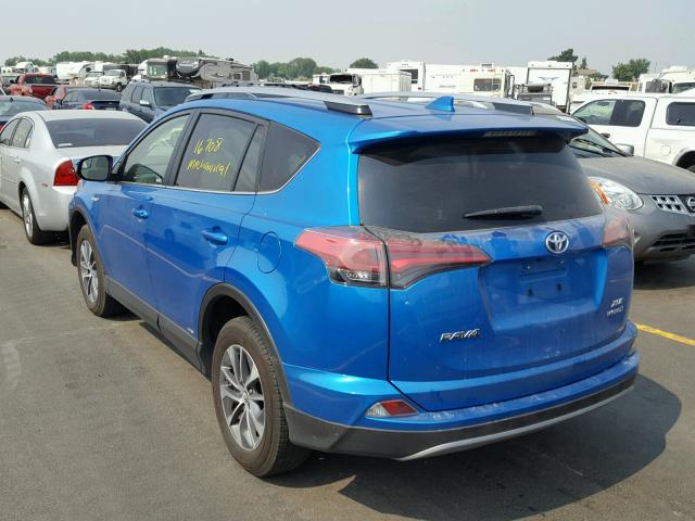 JTMRJREV7HD102171 - 2017 TOYOTA RAV4 HV LE BLUE photo 3