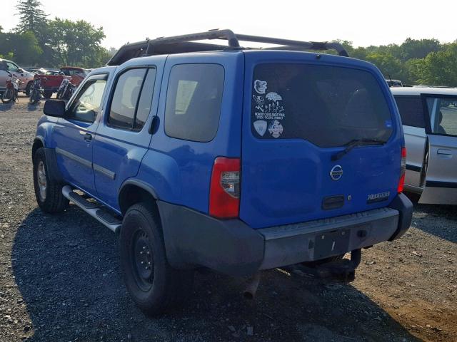 5N1ED28T02C512259 - 2002 NISSAN XTERRA XE BLUE photo 3