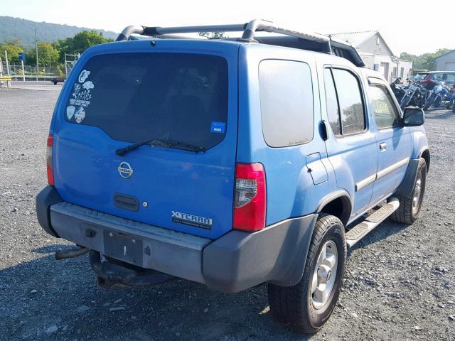 5N1ED28T02C512259 - 2002 NISSAN XTERRA XE BLUE photo 4