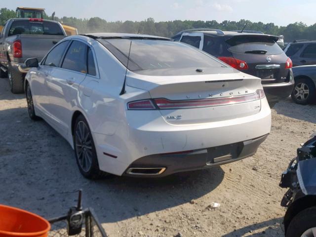 3LN6L2LUXER834128 - 2014 LINCOLN MKZ HYBRID WHITE photo 3