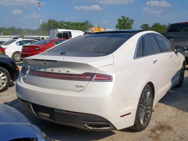 3LN6L2LUXER834128 - 2014 LINCOLN MKZ HYBRID WHITE photo 4