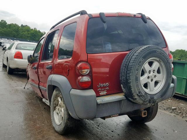 1J4GL48K86W114430 - 2006 JEEP LIBERTY SP RED photo 3