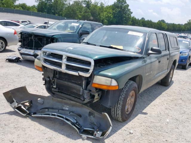 1B7GL2AX31S147982 - 2001 DODGE DAKOTA QUA GREEN photo 2