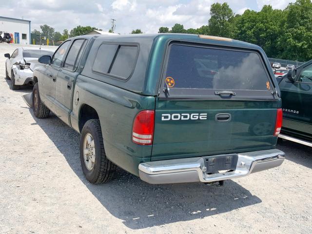 1B7GL2AX31S147982 - 2001 DODGE DAKOTA QUA GREEN photo 3