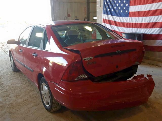 1FAFP33P92W214233 - 2002 FORD FOCUS LX RED photo 3