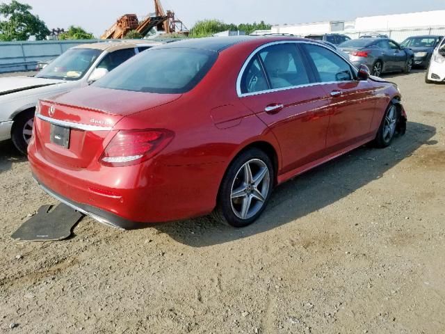 WDDZF4KB0JA382415 - 2018 MERCEDES-BENZ E 300 4MAT RED photo 4