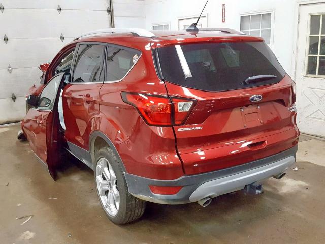 1FMCU9J91KUA78748 - 2019 FORD ESCAPE TIT RED photo 3