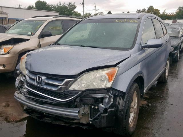 5J6RE4H71AL002903 - 2010 HONDA CR-V EXL BLUE photo 2