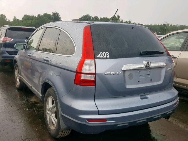 5J6RE4H71AL002903 - 2010 HONDA CR-V EXL BLUE photo 3