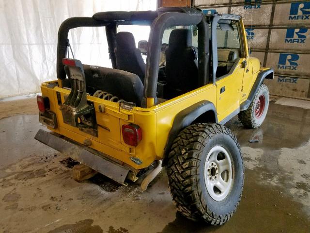 1J4FA39S94P725147 - 2004 JEEP WRANGLER X YELLOW photo 4