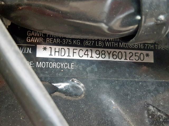 1HD1FC4198Y601250 - 2008 HARLEY-DAVIDSON FLHTCUI MAROON photo 10