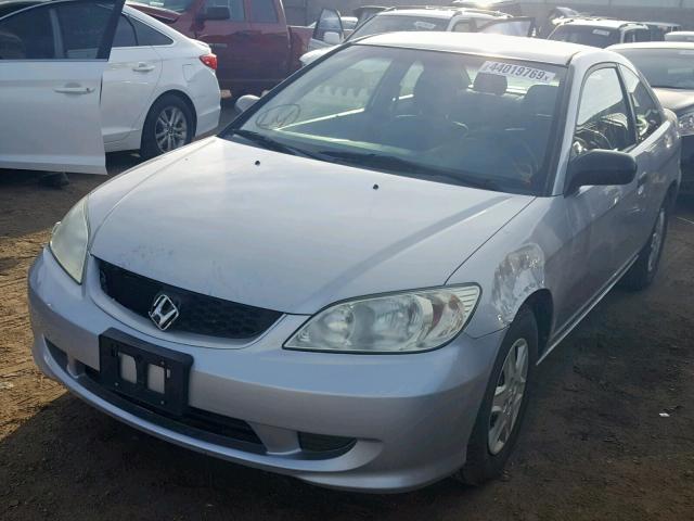 1HGEM21305L070474 - 2005 HONDA CIVIC DX V SILVER photo 2