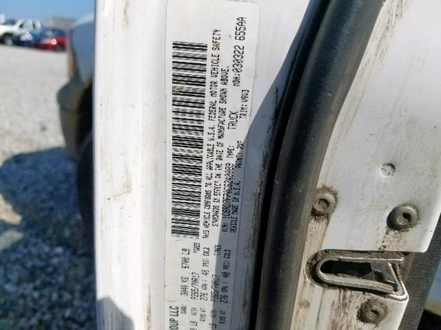 1C6RD7FP0CS240089 - 2012 DODGE RAM 1500 S WHITE photo 10