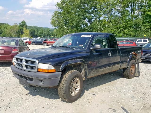 1D7HG12K24S590222 - 2004 DODGE DAKOTA SXT BLACK photo 2