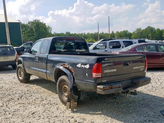 1D7HG12K24S590222 - 2004 DODGE DAKOTA SXT BLACK photo 3