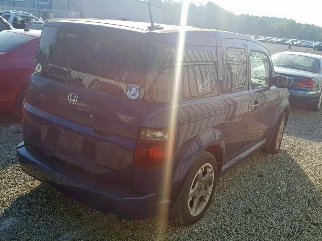 5J6YH18938L006755 - 2008 HONDA ELEMENT SC BLUE photo 4