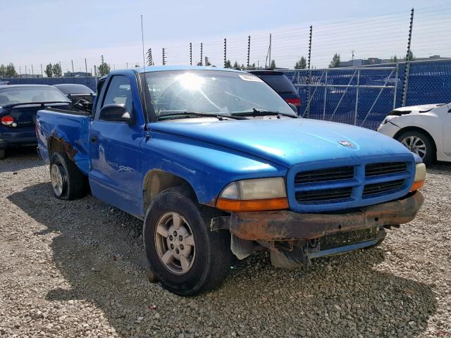 1B7GL22X41S186661 - 2001 DODGE DAKOTA BLUE photo 1