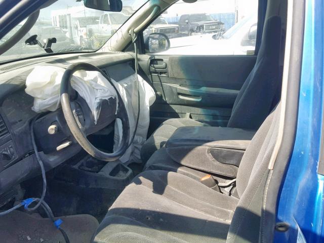 1B7GL22X41S186661 - 2001 DODGE DAKOTA BLUE photo 5