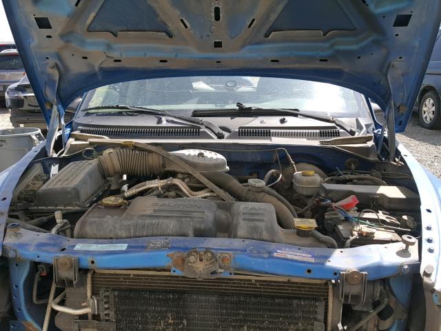 1B7GL22X41S186661 - 2001 DODGE DAKOTA BLUE photo 7