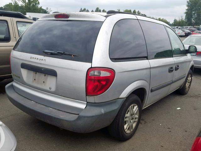 1D4GP25R35B306055 - 2005 DODGE CARAVAN SE SILVER photo 4