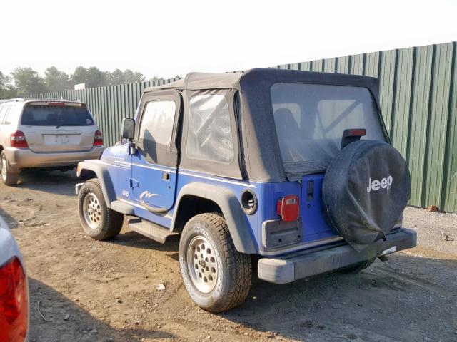 1J4FY29P2VP524810 - 1997 JEEP WRANGLER / BLUE photo 3