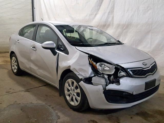 KNADN4A30E6325235 - 2014 KIA RIO EX SILVER photo 1