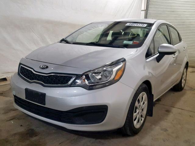 KNADN4A30E6325235 - 2014 KIA RIO EX SILVER photo 2