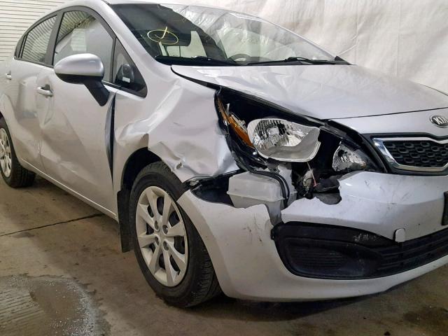 KNADN4A30E6325235 - 2014 KIA RIO EX SILVER photo 9