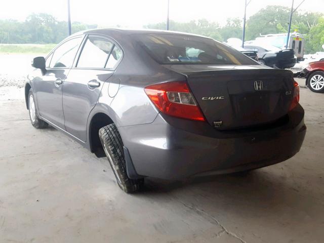 2HGFB2F66CH546735 - 2012 HONDA CIVIC HF GRAY photo 3